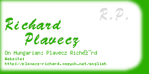 richard plavecz business card